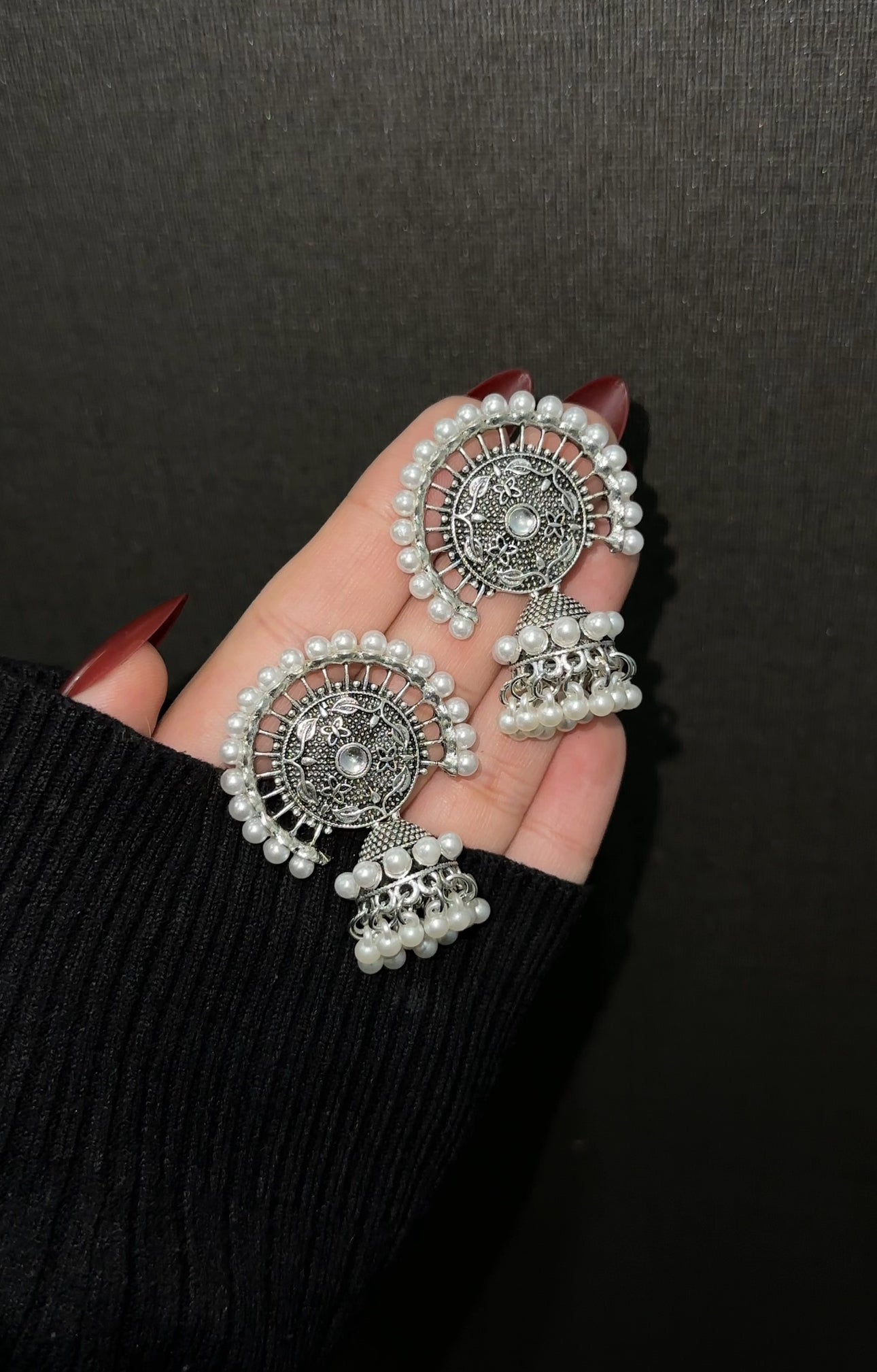 Pearl Rim Jhumkay
