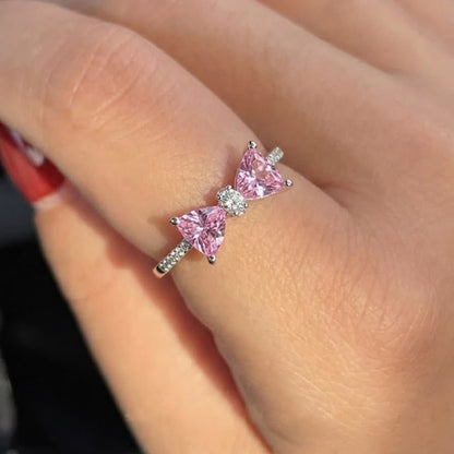 Blush Heart Bow Ring