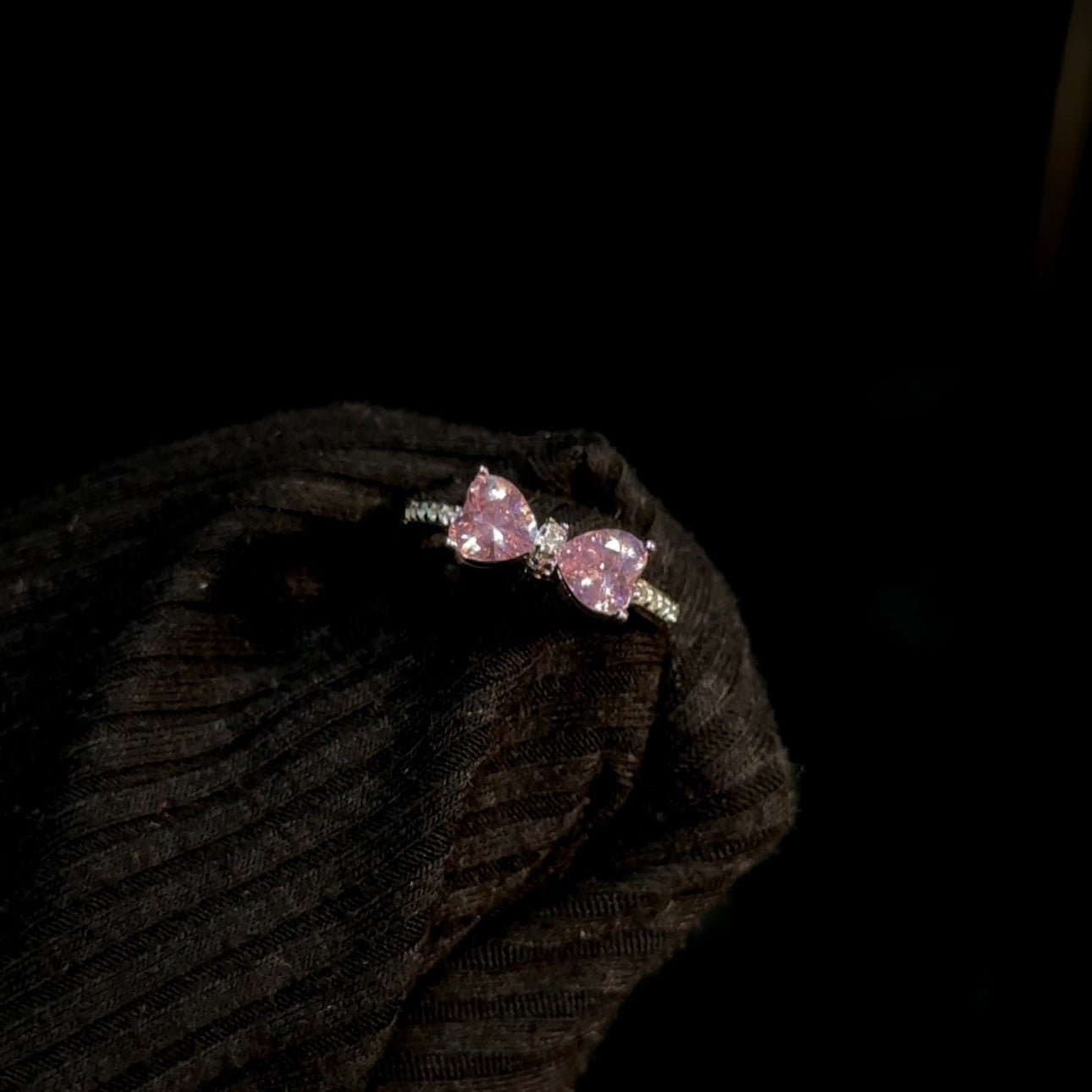 Blush Heart Bow Ring