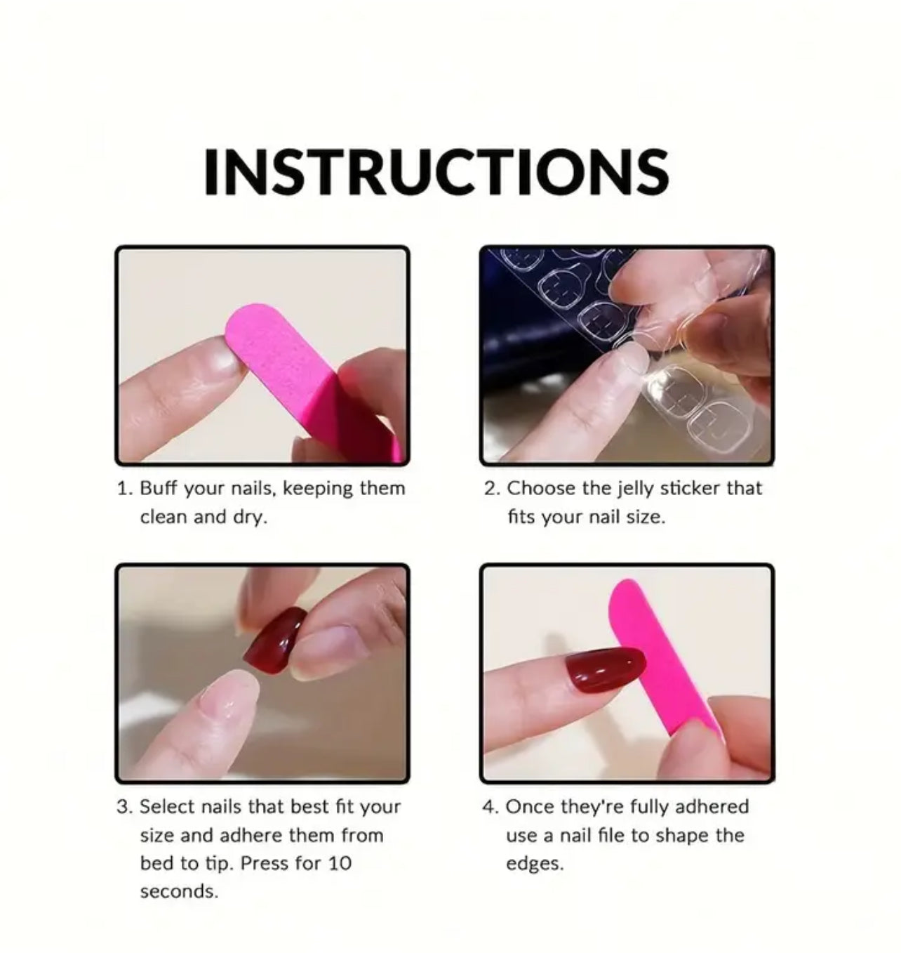 Red Wine Stiletto Press-ons