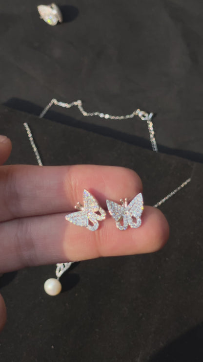 Minimal zircon butterfly studs