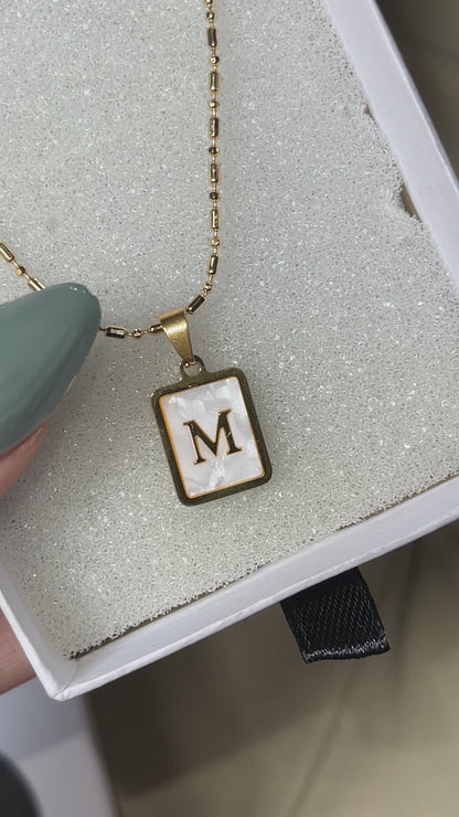 Marble alphabet necklace